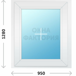 Пластиковое окно KBE 950х1280 глухое