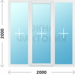 Пластиковое окно Veka 2000х2000 глухое